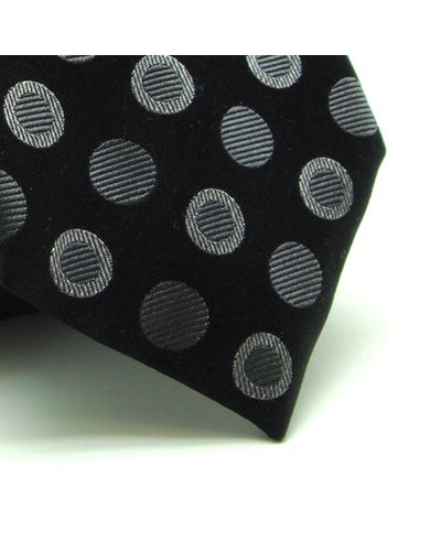 GRAVATA  JACQUARD SEDA 8 CM DESENHO DE CIRCULO CINZA