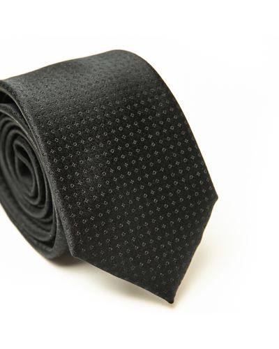 Gravata Tradicional Seda Pierre Cardin Preta Com Detalhes