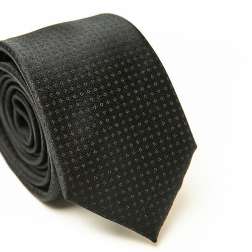 Gravata Tradicional Seda Pierre Cardin Preta Com Detalhes