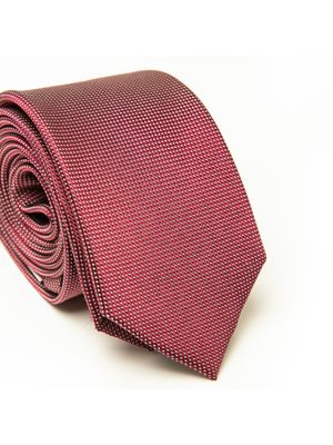 Gravata Tradicional Seda Pierre Cardin  Vermelha Com Pontinhos Brancos