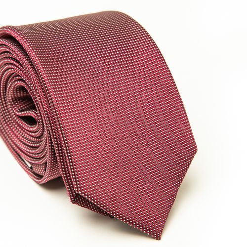 Gravata Tradicional Seda Pierre Cardin  Vermelha Com Pontinhos Brancos