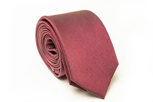Gravata Tradicional Seda Pierre Cardin  Vermelha Com Pontinhos Brancos