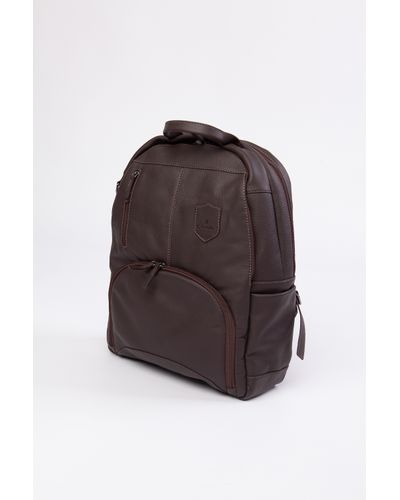 Mochila 100% couro marrom