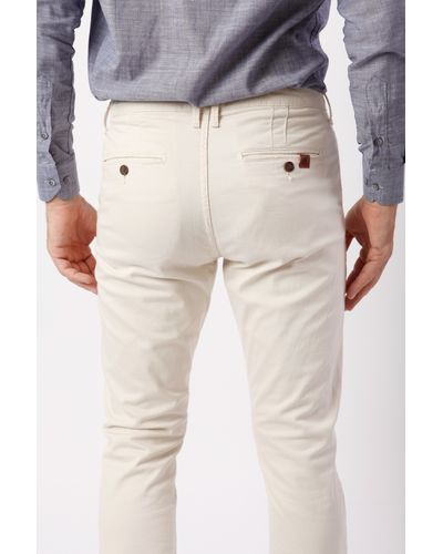 Calça de sarja c/elastano casual Cru