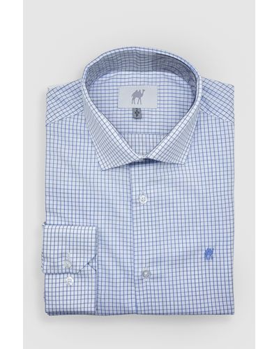 Camisa Manga Longa s/bolso Xadrez Azul