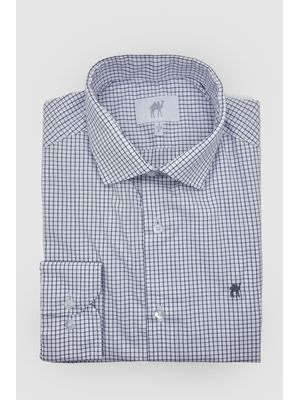 Camisa Manga Longa s/bolso Xadrez Lilás