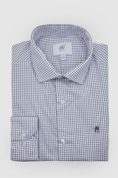 Camisa Manga Longa s/bolso Xadrez Lilás
