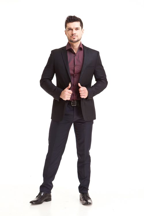 Paletó camelo slim fit super 100 Preto