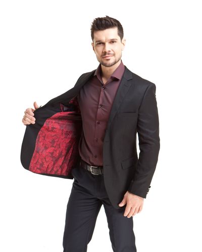 Paletó camelo slim fit super 100 Preto