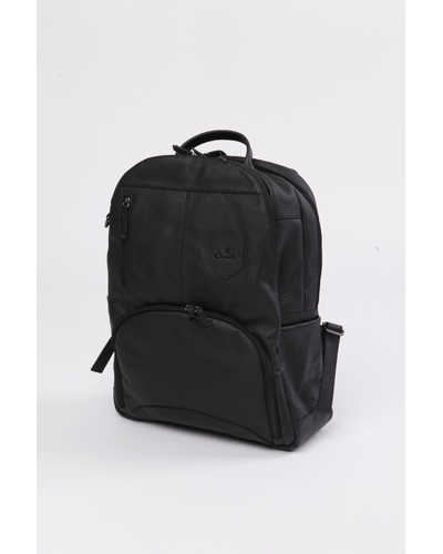 Mochila 100% couro preta