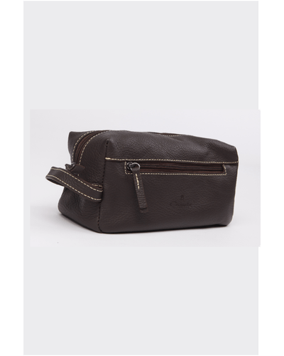 Necessaire couro cafe