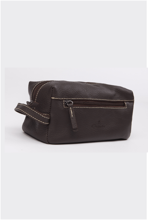 Necessaire couro cafe