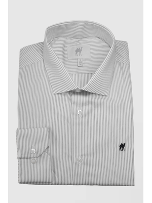 Camisa Manga Longa sem Bolso Listrado Preto