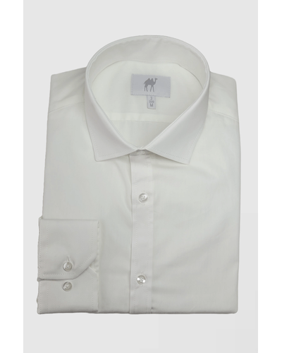 Camisa Camelo Manga Longa Regular Fio 50 Branco