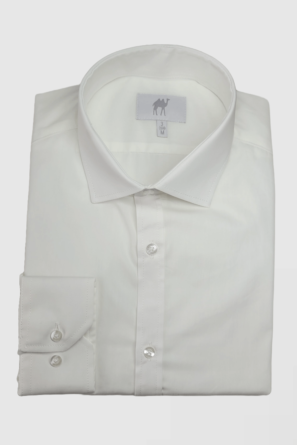 Camisa Camelo Manga Longa Regular Fio 50 Branco