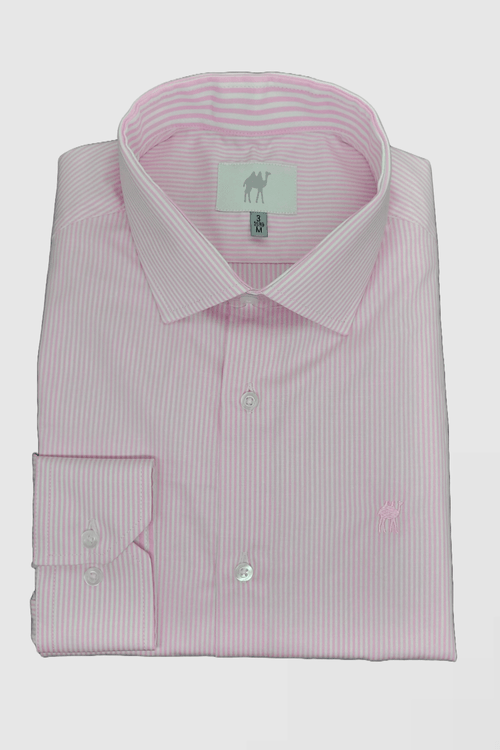 Camisa Custom Sem Bolso Manga Longa Rosa