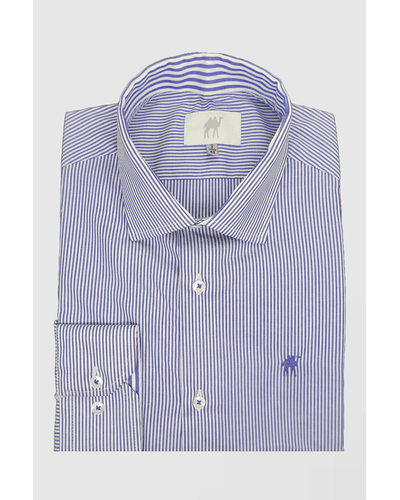 Camisa Custom  sem Bolso Manga Longa Azul Escuro