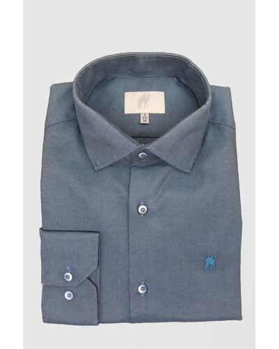 Camisa Manga Longa Custom Azul Médio