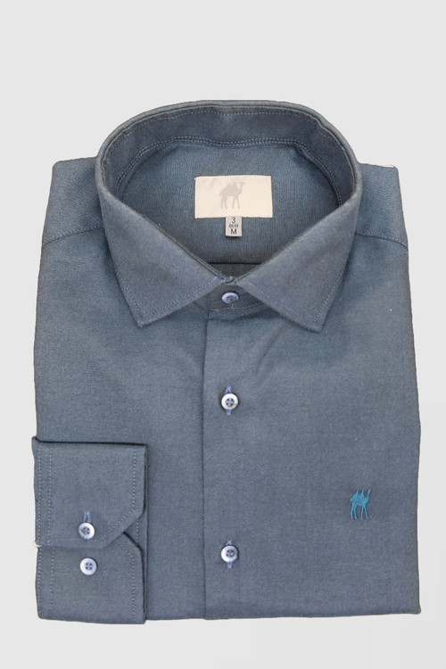 Camisa Manga Longa Custom Azul Médio