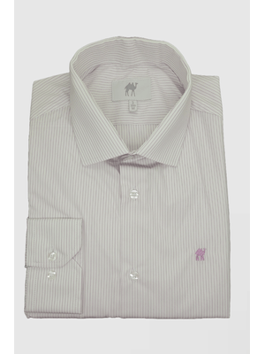Camisa Manga Longa  sem Bolso  Listrado Lilás