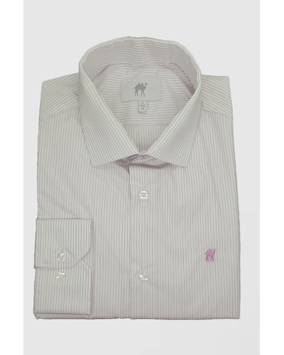 Camisa Manga Longa  sem Bolso  Listrado Lilás