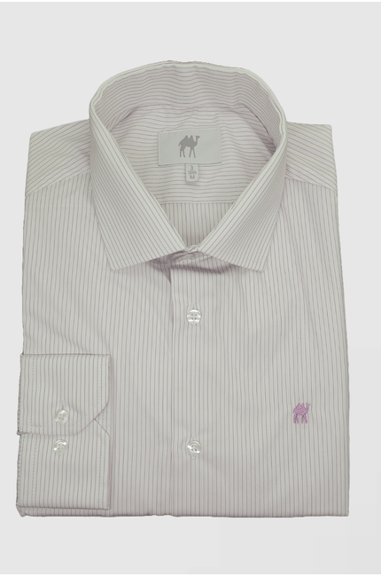 Camisa Manga Longa  sem Bolso  Listrado Lilás