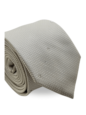 Gravata Tradicional Com Desenhos Geométricos Em Seda Pura Swarovski Bege Textura Small