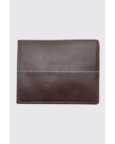 Carteira Slim 100% couro brown