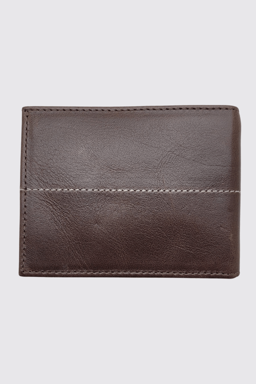 Carteira Slim 100% couro brown