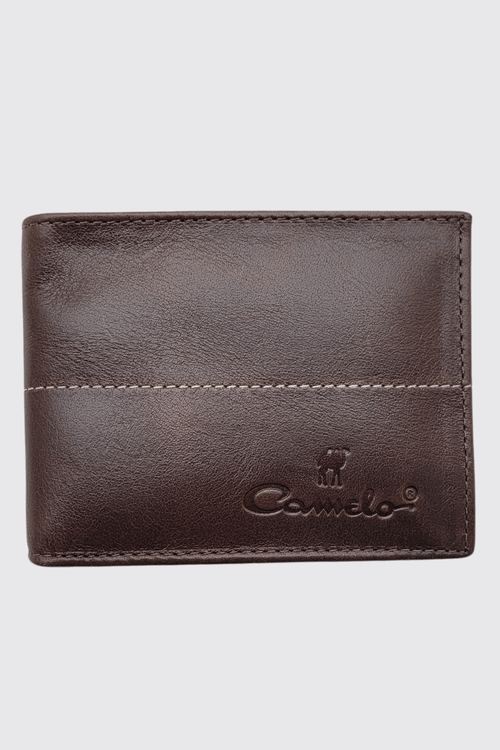 Carteira Slim 100% couro brown