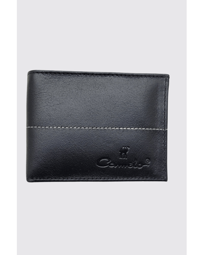 Carteira Slim 100% couro preta