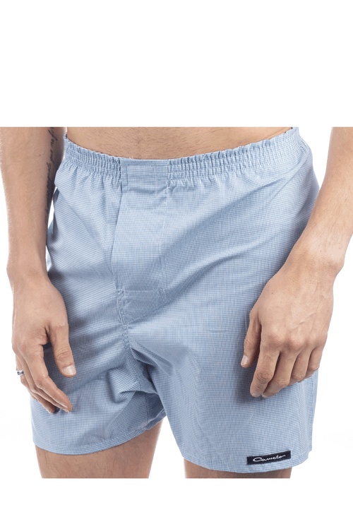 Cueca com Elastico e Botão Xadrez Azul