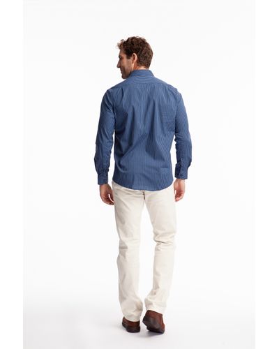 Camisa 100% Algodão Custom Sem Bolso manga longa Marinho