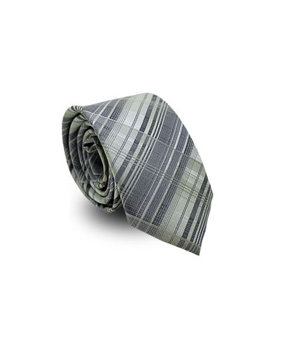 Gravata Slim Seda Pierre Cardin Xadrez Cinza