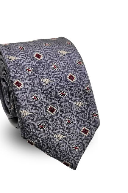 Gravata Tradicional Seda Pierre Cardin  Chumbo