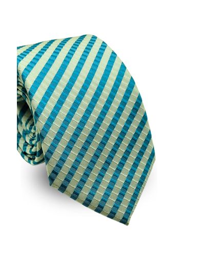 Gravata Tradicional Seda Pierre Cardin  Azul com Listras