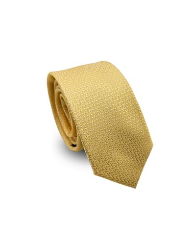 Gravata Slim Jacquard Poliéster Pierre Cardin  Amarelo