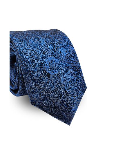 Gravata Tradicional Jacquard Poliéster Pierre Cardin  Cashmere Azul Escuro