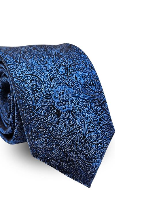 Gravata Tradicional Jacquard Poliéster Pierre Cardin  Cashmere Azul Escuro