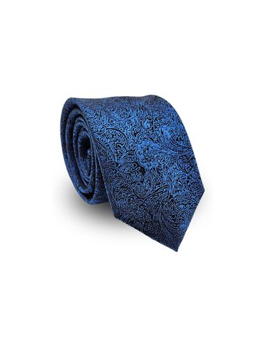 Gravata Tradicional Jacquard Poliéster Pierre Cardin  Cashmere Azul Escuro