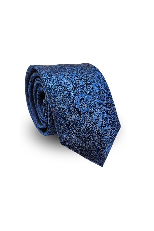 Gravata Tradicional Jacquard Poliéster Pierre Cardin  Cashmere Azul Escuro
