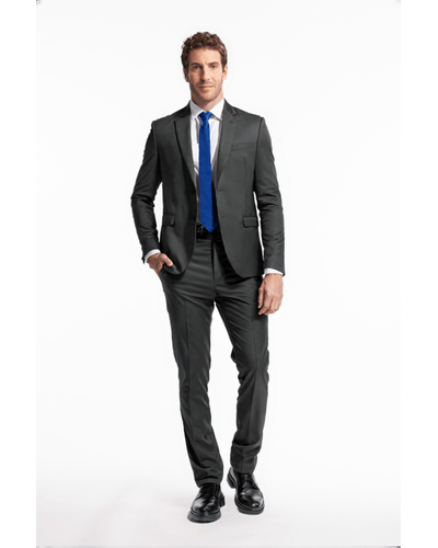 Terno Poliviscose Elastano Liso Cinza Chumbo