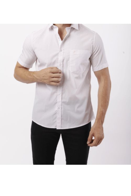 Camisa Custom Manga Curta Branco com Rosa