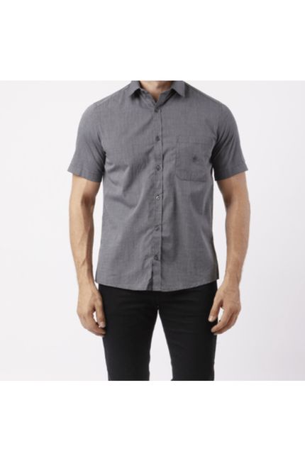 Camisa Manga Curta Custom com Bolso Preta