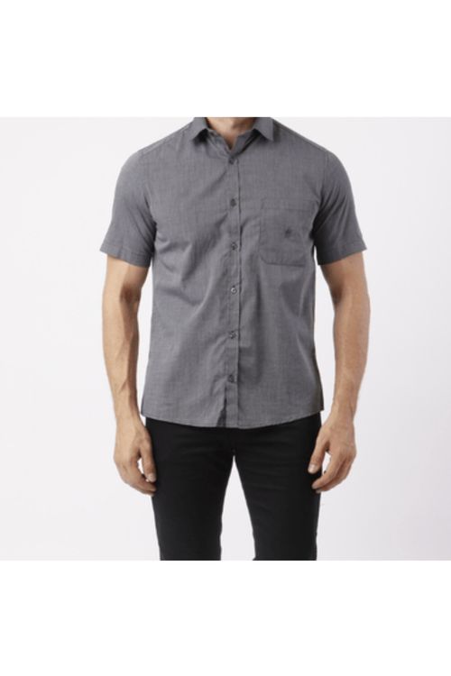 Camisa Manga Curta Custom com Bolso Preta