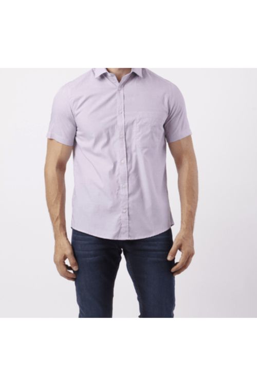 Camisa Manga Curta Custom com Bolso Lilás