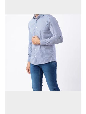 Camisa Camelo Manga Longa Bordado Punho Marinho