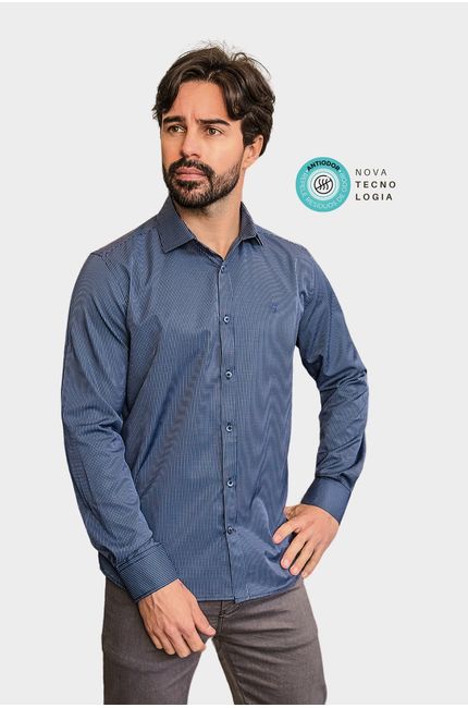 Camisa Manga Longa ANTIODOR Azul Marinho