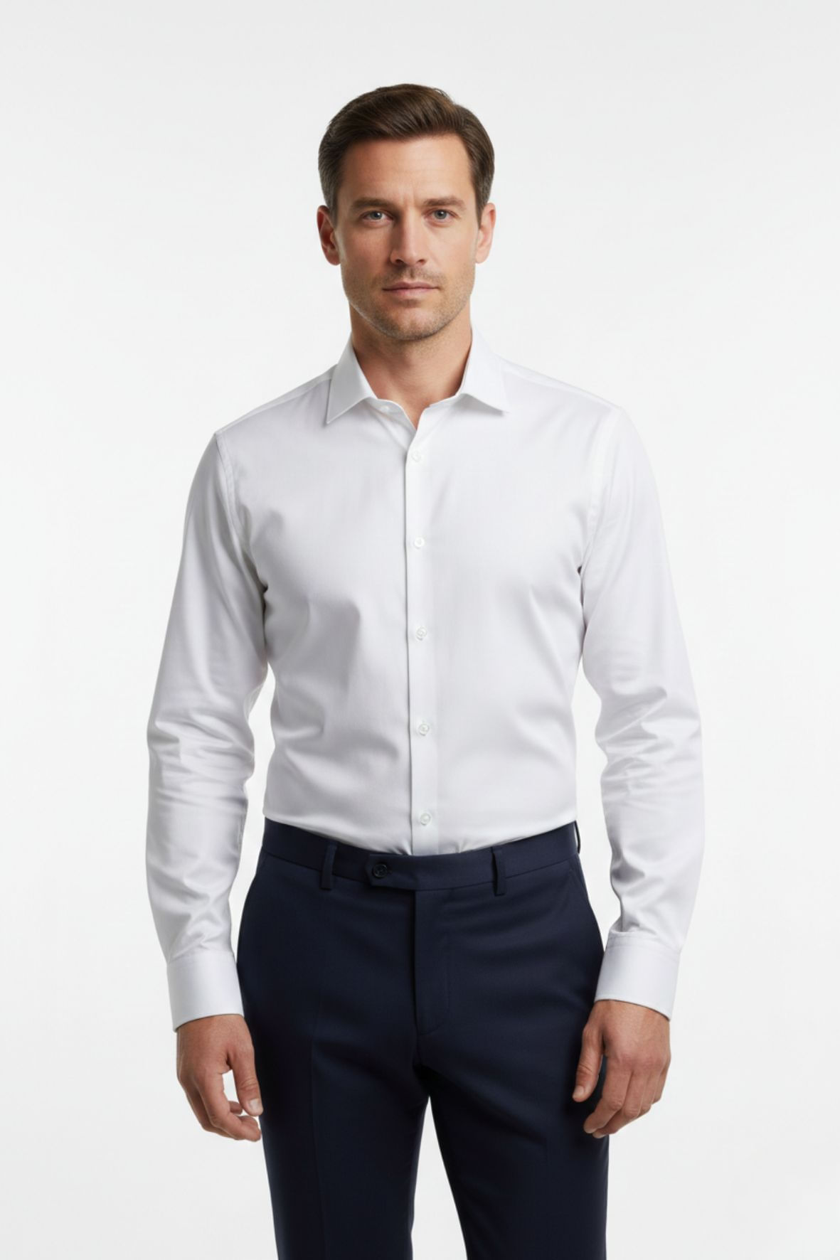 Camisa Camelo Manga Longa Regular Fio 50 Branco