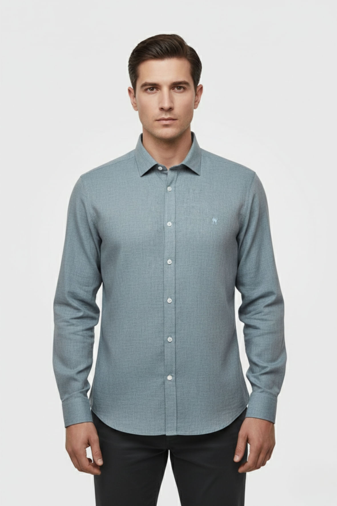 Camisa Manga Longa Custom Azul Turquesa